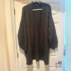 Topshop Charcoal Knit Cardigan